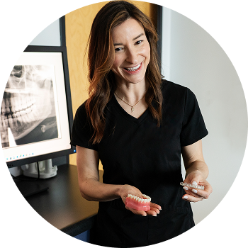 Patient receiving orthodontic consultation at Ries and Maerz